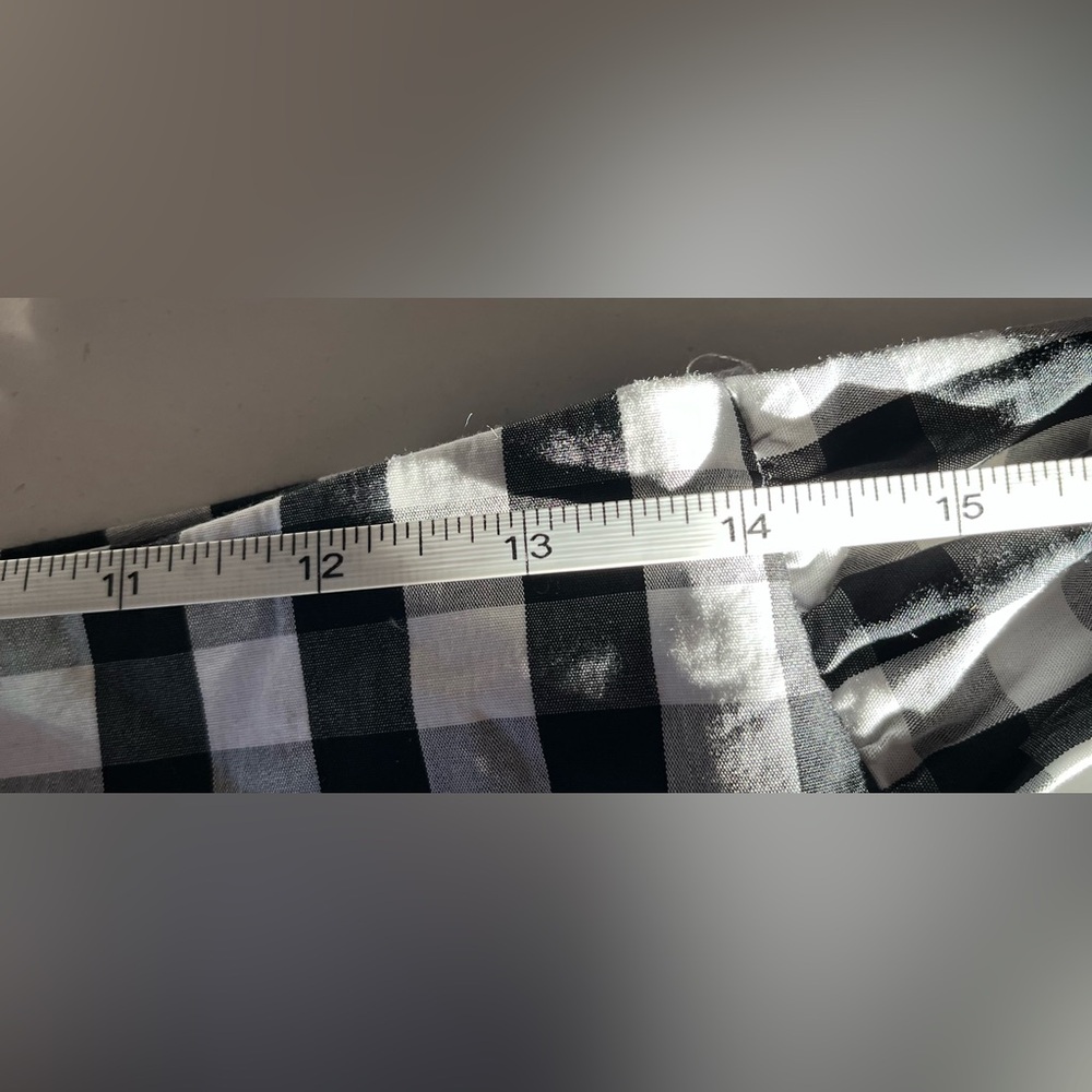 J. Crew Gingham checkered black and white midi skirt tie waist tiered size 4 - Picture 5 of 5